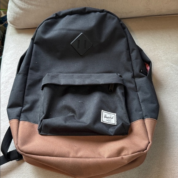 Herschel Supply Company Backpack Heritage Black Black Saddle Brown - Picture 1 of 10